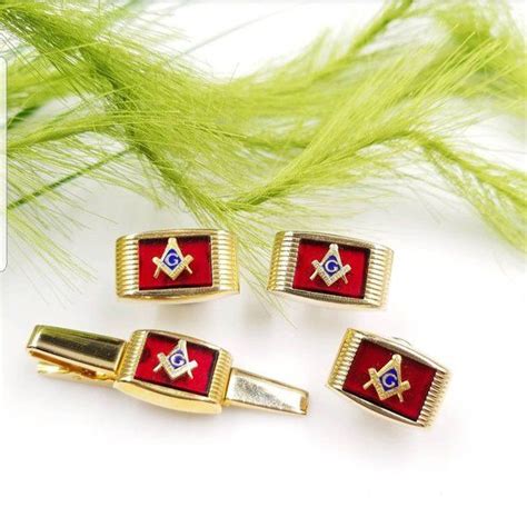 vintage masonic cufflinks|masonic cufflinks and tie clasp.